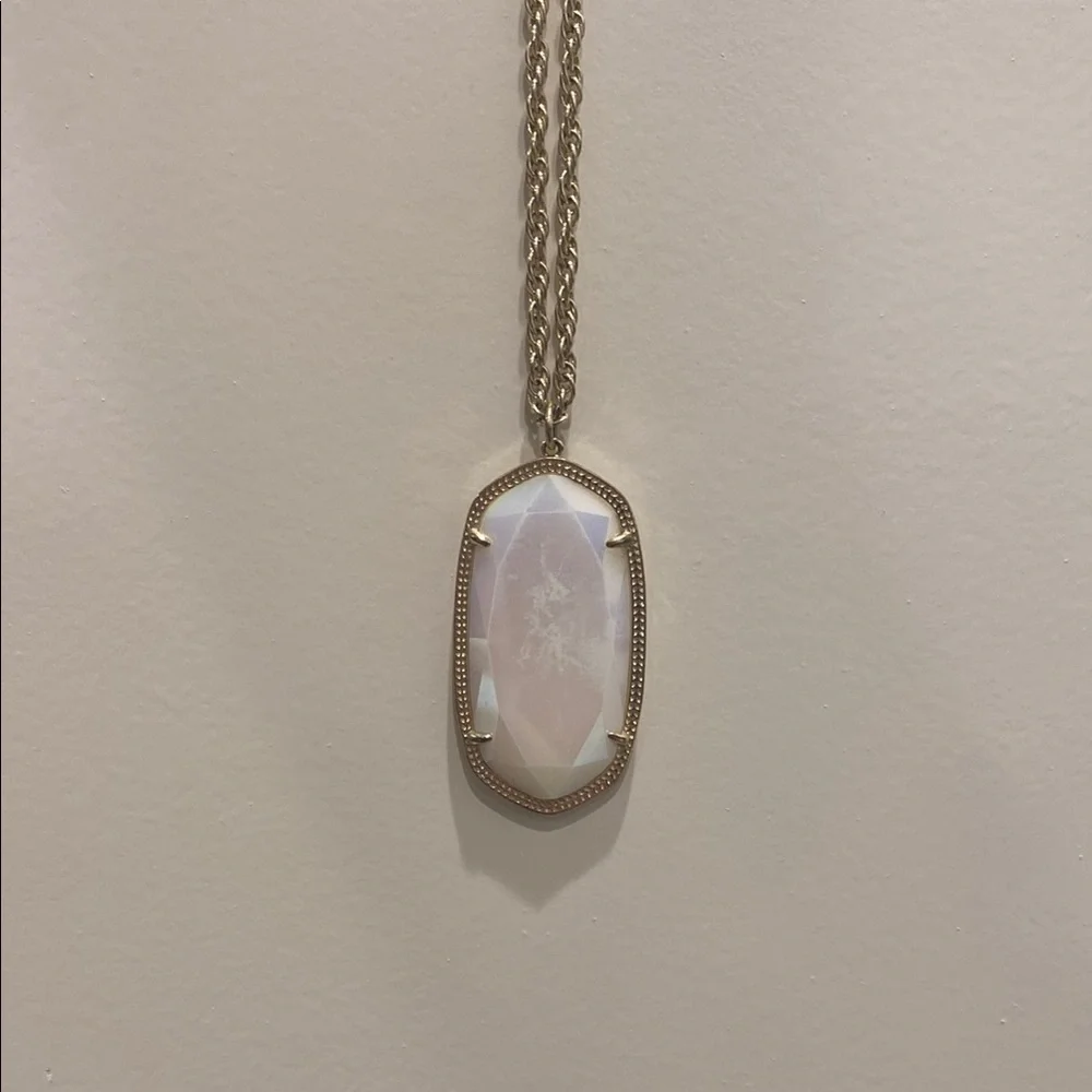 Kendra Scott White Iridescent Rae Necklace - Picture 4 of 4